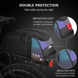 Impermeável bicicleta traseira Rack Bag, portador de bicicletas, ciclismo rack traseiro, grande capacidade, mountain bike - Image 6
