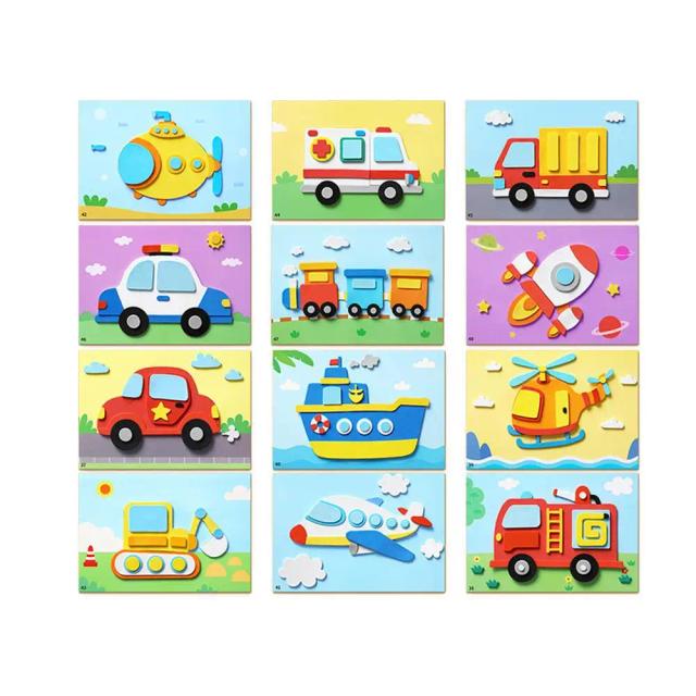 Kits de Artesanato Interativo com Adesivos Artesanais para Crianças - Aprendizado Divertido para a Educação Infantil