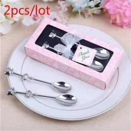 Colher de chá e café, lembranças de casamento, chuveiro nupcial, presente do favor da festa para convidados, lembranças do chá, presente do amor, 14x6.5cm, 1 conjunto - Image 1