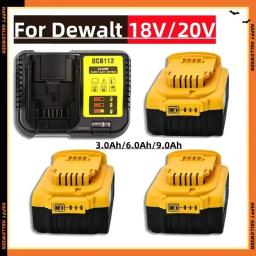 Acessórios para Ferramentas Recarregáveis, Substituição e Carregador, Bateria de Lítio, Dewalt DCB200 DCB184 Series, 18V, 20V - Image 3