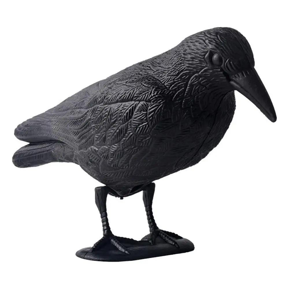 Plastic Bird Pigeon Scarer para a caça, chamariz realista para jardim, Black Scare - Image 1