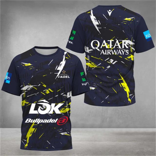 Camiseta Tênis Masculina Secagem Rápida Manga Curta Padel Badminton Verão
