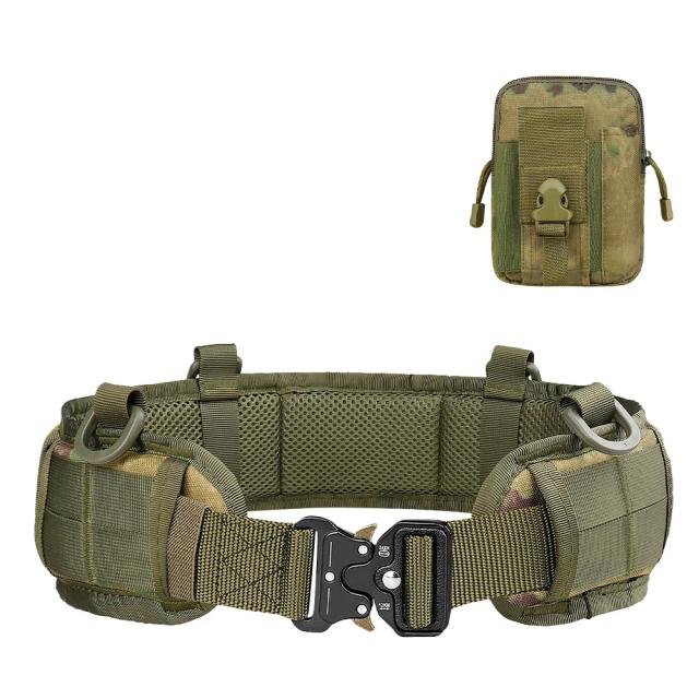 Cinto Tático Acolchoado Ajustável para Homens - Ideal para Trabalho ao Ar Livre, Combate CS, Caça e Paintball