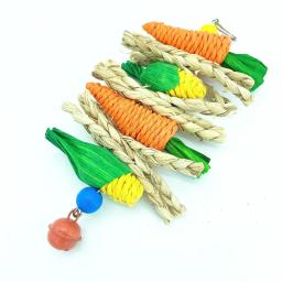 Pequeno Brinquedo De Animal De Estimação Brinquedo Papagaio Hamster Brinquedo Mastigação Coelho Molar String Bird Parrot Toy Madeira Rattan Brinquedo De Mastigação Gaiola De Pássaro Brinquedo Pendurado - Image 2