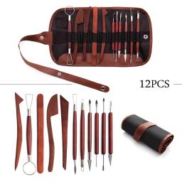 Cerâmica Clay Sculpting Tools Kit Argilas de cera de cerâmica Ferramentas de escultura para artesanato, conjunto de ferramentas de modelagem 12 pcs - Image 1