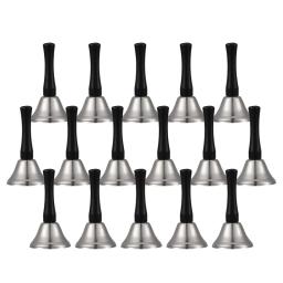 Silver Steel Service Handbells, Punho de madeira preto, Sinos De Metal Diatônico, Percussão Musical, Níquel Branco, 24 Pcs - Image 1