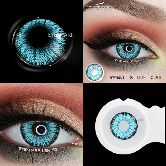Lentes de Contato Azuis Oculares para Anime, Cosplay e Halloween - 1 Par para Realçar sua Beleza e Maquiagem