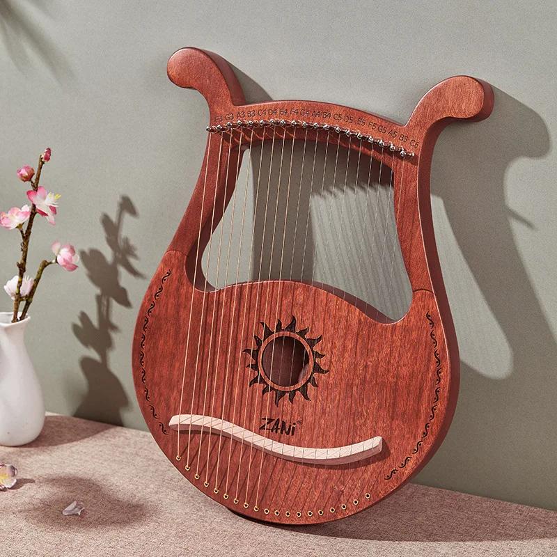 Lira 19 cordas lira harpa piano alta qualidade lira harpa 19 cordas instrumento musical de mogno com corda sobressalente