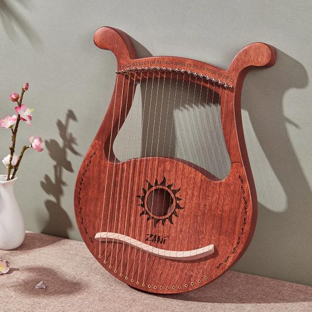 Lira 19 cordas lira harpa piano alta qualidade lira harpa 19 cordas instrumento musical de mogno com corda sobressalente