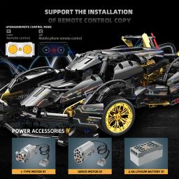 Super Sports Car Building Blocks Set, 1:14 Scale Car Model, Kits de construção de carros de corrida para adultos e jovens - Image 5