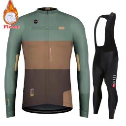 Equipe Ciclismo Conjunto de Roupas, Manga Longa Jersey, Jaqueta de Bicicleta Térmica, Calças, Bib, MTB Jersey, Mountain Bike, Inverno, 2023 - Image 2