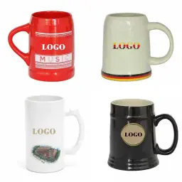 Caneca cerâmica vermelha personalizada, grande capacidade, publicidade, cerveja promocional - Image 2