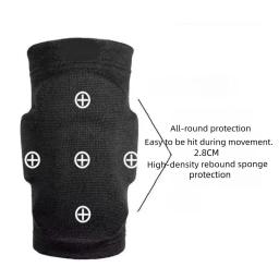 Joelheiras elásticas para homens e mulheres, proteção grossa, suporte esportivo, equipamentos fitness, protetor de cinta de basquete, antiderrapante, masculino, 1 par - Image 5
