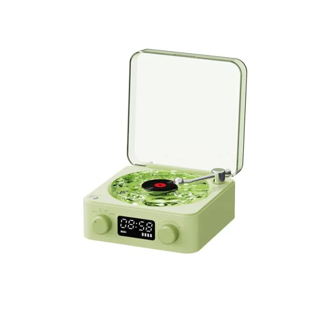Disco de Vinil Retrô com Alto-Falante Portátil Bluetooth e Luz RGB: Turntable com Sons Relaxantes e Qualidade de Som HIFI