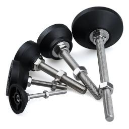 Almofada de aço inoxidável nivelamento pé, torno ajustável perna, base giratória pernas articuladas, tipo de rosca, SS304, M5, M6, Dia 30mm, 4pcs - Image 5