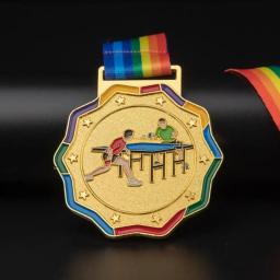 Medalha de ouro com fita, Winner Reward Badge, Prêmios de competição ao ar livre, Medalha infantil - Image 3