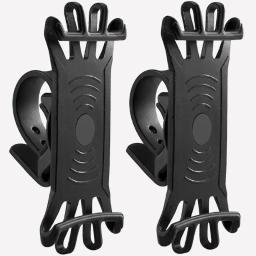 Suporte do telefone móvel da bicicleta universal, telefone celular, GPS, silicone, motocicleta, bicicleta, ciclismo, suporte do guiador, suporte, 2pcs - Image 1
