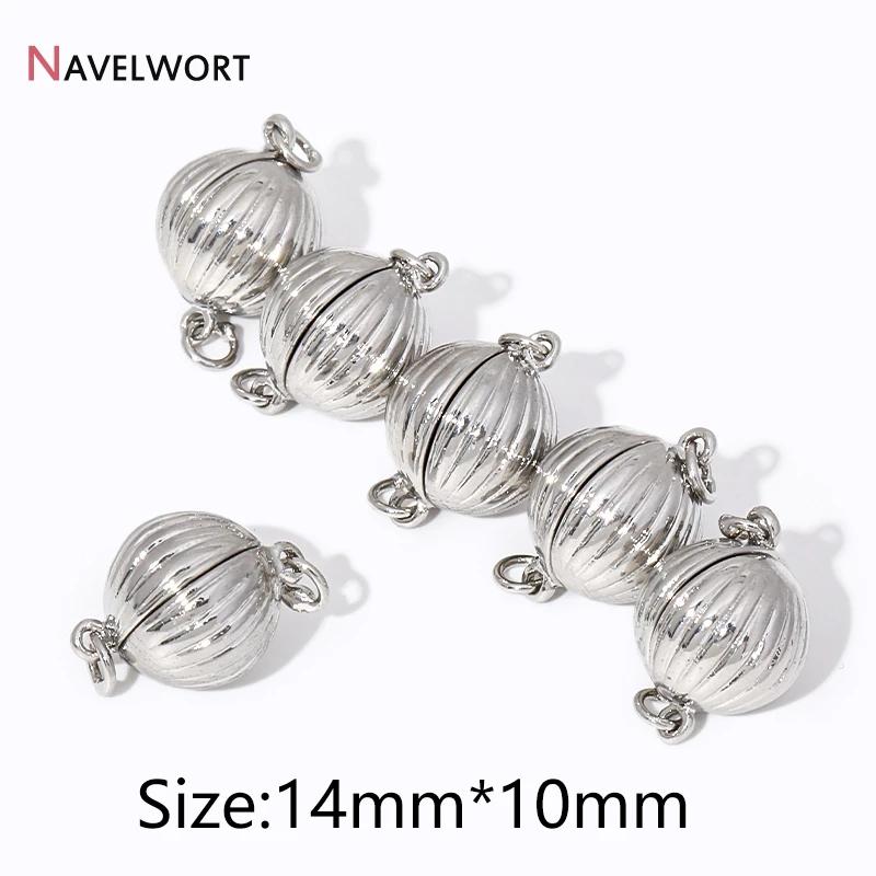 Fechos magnéticos fortes de latão banhado a ouro real 14K para fazer joias, conector de fecho magnético, fechaduras para joias, fecho para pulseira - Image 1