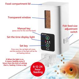 Alimentador Automático de Alta Capacidade para Peixes Grandes, Aquário, Timing Inteligente, Alimentador de Tartarugas, Alimentador, 400ml - Image 2