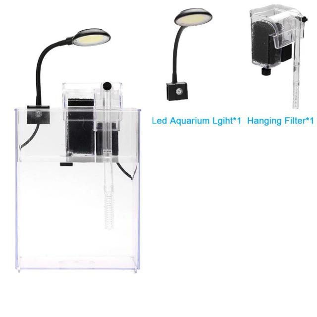 Aquário Compacto com Luz LED, Filtro de Parede e Filtragem Ecológica: O Paraíso dos Peixes Quadrados