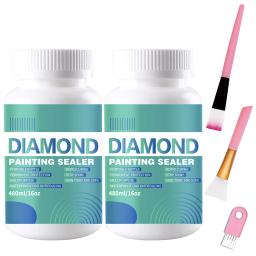Kits seladores de pintura diamante com pincéis 3 pcs, seladores de arte, acessórios e ferramentas para cola quebra-cabeças para adultos, 480ml 16oz - Image 1