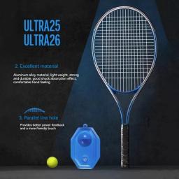 Treinador de tênis para iniciantes, linha de cinto único, rebote automático, raquete de alumínio e carbono, aumenta a cara de batida - Image 4