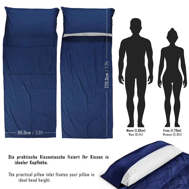 Forro Portátil de Saco de Dormir em Seda com Bolso Prático para Conforto em Hotéis