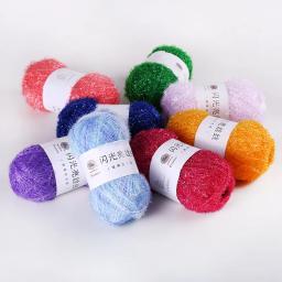 50g coreano toalha de lavar louça fio fino ouro prata fio brilhante crochê linhas metálicas para tricô mão diy bordado - Image 5