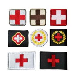 Remendo do bordado do relevo médico, mini emblema da cruz vermelha, laço do gancho, etiqueta do pvc, remendo reflexivo do IR, emblema da moral dos primeiros socorros, atacado - Image 2