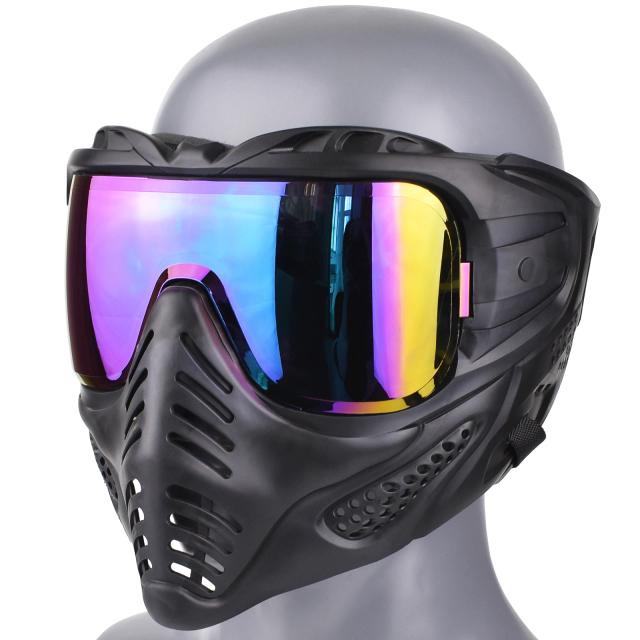 Máscara Tática REikirc para Paintball e Airsoft com Mudança de Cor - Máscara Protetora para Rosto Inteiro Ideal para CS e Cosplay, Compatível com Câmeras Esportivas
