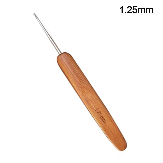 Agulhas de Crochê Ergonômicas com Cabo de Bambu - Ganchos de Tamanho Pequeno para Artesanato e DIY