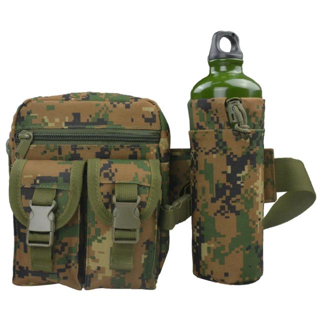 Cinto Tático Masculino com Saco de Nylon, Suporte para Garrafa e Porta-Telefone – Ideal para Caça, Escalada e Camping
