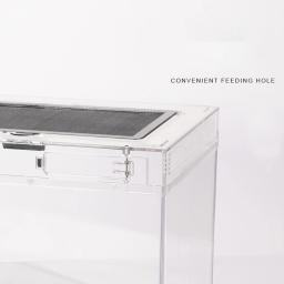 Acrílico Anfíbios caixa de alimentação para répteis, salto transparente recinto, reprodução animal, ventilação buracos - Image 4