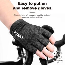 Ciclismo antiderrapante anti-suor das mulheres dos homens luvas de meio dedo respirável anti-choque luvas esportivas bicicleta luva corrida fitness spo - Image 1