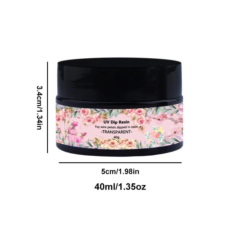 Cola de resina uv dip 40/100ml, para flores de fio, líquido transparente, alto brilho, cura ultravioleta, cristal, cola uv, fabricação de jóias - Image 1