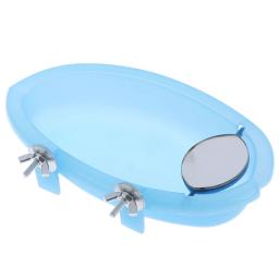 Banheira de aves com espelho para aves, pequeno e oval, acessórios para gaiola de animais de estimação, papagaio, chuveiro, banho, suprimentos de banho, caixa de equilíbrio - Image 4