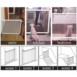 Portão de isolamento dobrável Pet Mesh, Cerca com 4 ganchos adesivos, Cercadinho retrátil, Cerca de segurança do cão, Novo - Image 3