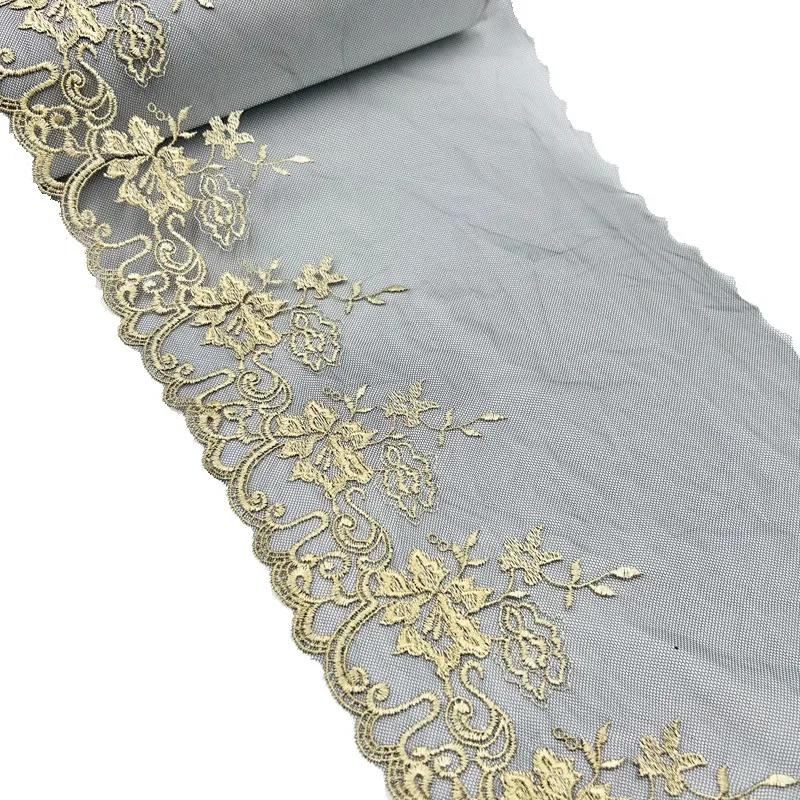 1 jarda tela de renda inferior fio de poliéster prensado tecido diy flor bordado acessórios de renda cortina sofá almofada decoração - Image 1