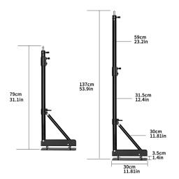 170cm 135cm suporte de projetor de braço de lança de montagem na parede pesada para estúdio de fotografia softbox vídeo luzes de anel estroboscópico - Image 3