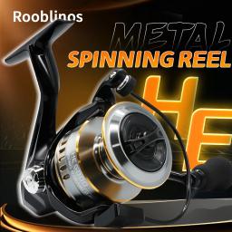 Rooblinos HE Carretilhas de metal ultraleve 5.2:1 Relação de engrenagem 1000-7000 Carretilhas de pesca de arrasto máximo grande de água salgada ou doce - Image 2