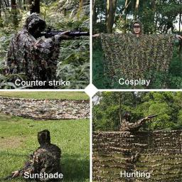 3D Leaves Camouflage Ghillie Suits, Woodland Poncho, Manto, Roupa ao ar livre para Caça, Tiro, Wildlife Bird Watch - Image 3