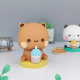 Urso brinquedo estatuetas figuras animais anime modelo mini quadrinhos colecionáveis bubu e dudu panda kawaii um dois panda hobbies dos desenhos animados - Image 4