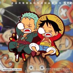 Luffy zoro desenhos animados adesivos criativos, carro, motocicleta, impermeável, reflexivo, bonito, moda, decoração de anime, 1 pc - Image 6