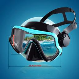 Máscara de mergulho óculos de natação snorkel saia de silicone vidro temperado panorâmico hd para adultos jovens anti-nevoeiro com capa de nariz - Image 6