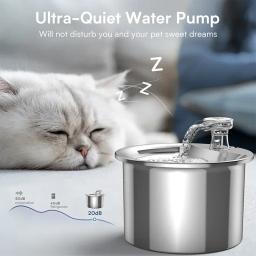 Aço inoxidável gato água fonte, alimentação e rega suprimentos, alimentador para gatos, Pet acessórios, Petkit dispensador, 2L - Image 5