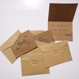 6 pçs obrigado retro cartão kraft papel envelopes selo adesivo festa de casamento marrom envelope adesivo conjunto ofício sacos de papel - Image 5