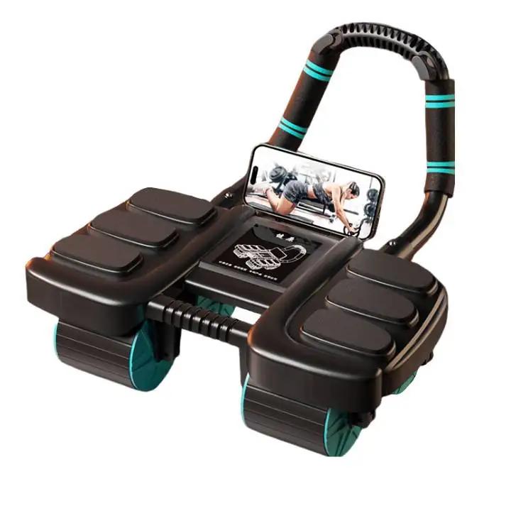 Exercitador de roda abdominal, design de seis cotovelos, roda de treino abdominal, rebote automático, antiderrapante, equipamento fitness para academia em casa - Image 1