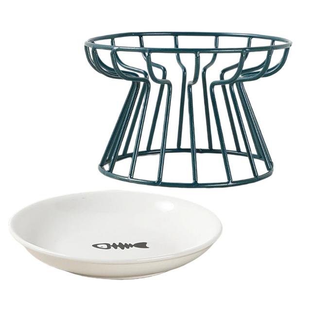 Pet Food Bowl Elevado em Cerâmica para Cães e Gatos - Ideal para Alimentação ao Ar Livre e Acessórios de Hidratação