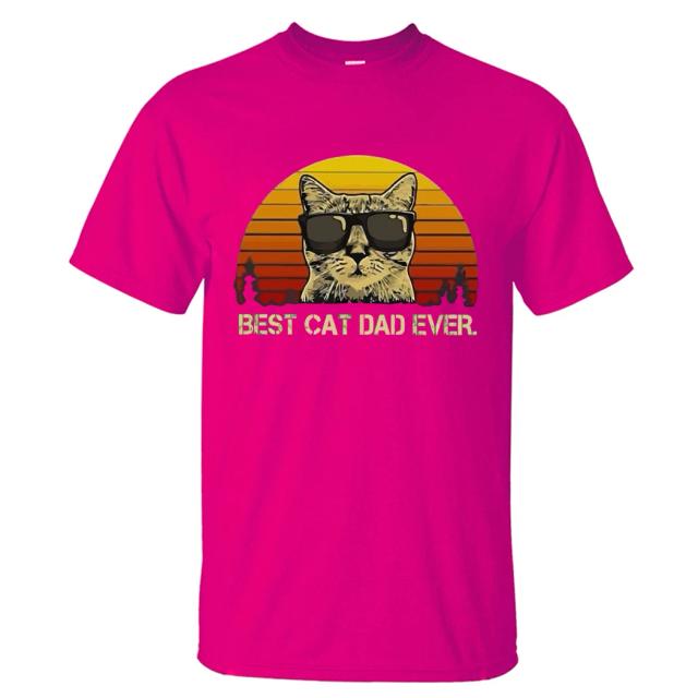 Camiseta Masculina "Melhor Gato Pai" com Estampa Engraçada de Gatos - Moda Unisex em Algodão Puro