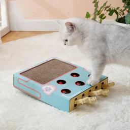 Produtos para animais de estimação multifuncionais interativos, Brinquedos enriquecidos com gatos interiores, Arranhador ondulado, Brinquedos engraçados do gato, Hamster - Image 3